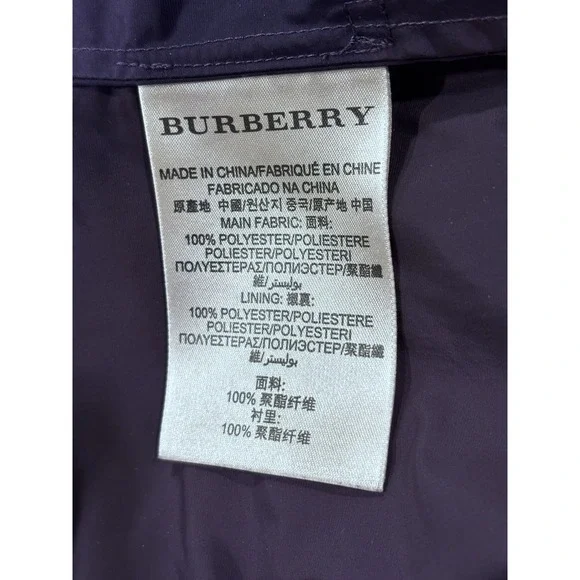 Burberry Brit Jacket Women's 12 Purple Nova Collar Back/Lining No Belt Or Hood‎